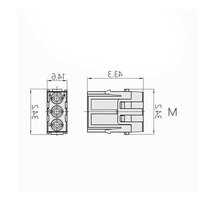 HM module, public connector, HM-003-M, 09140033001